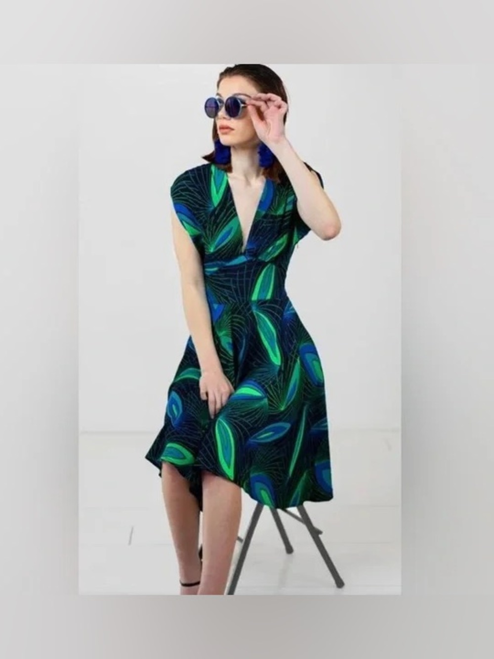 Trashy Diva deco peacock dress + matching head scarf